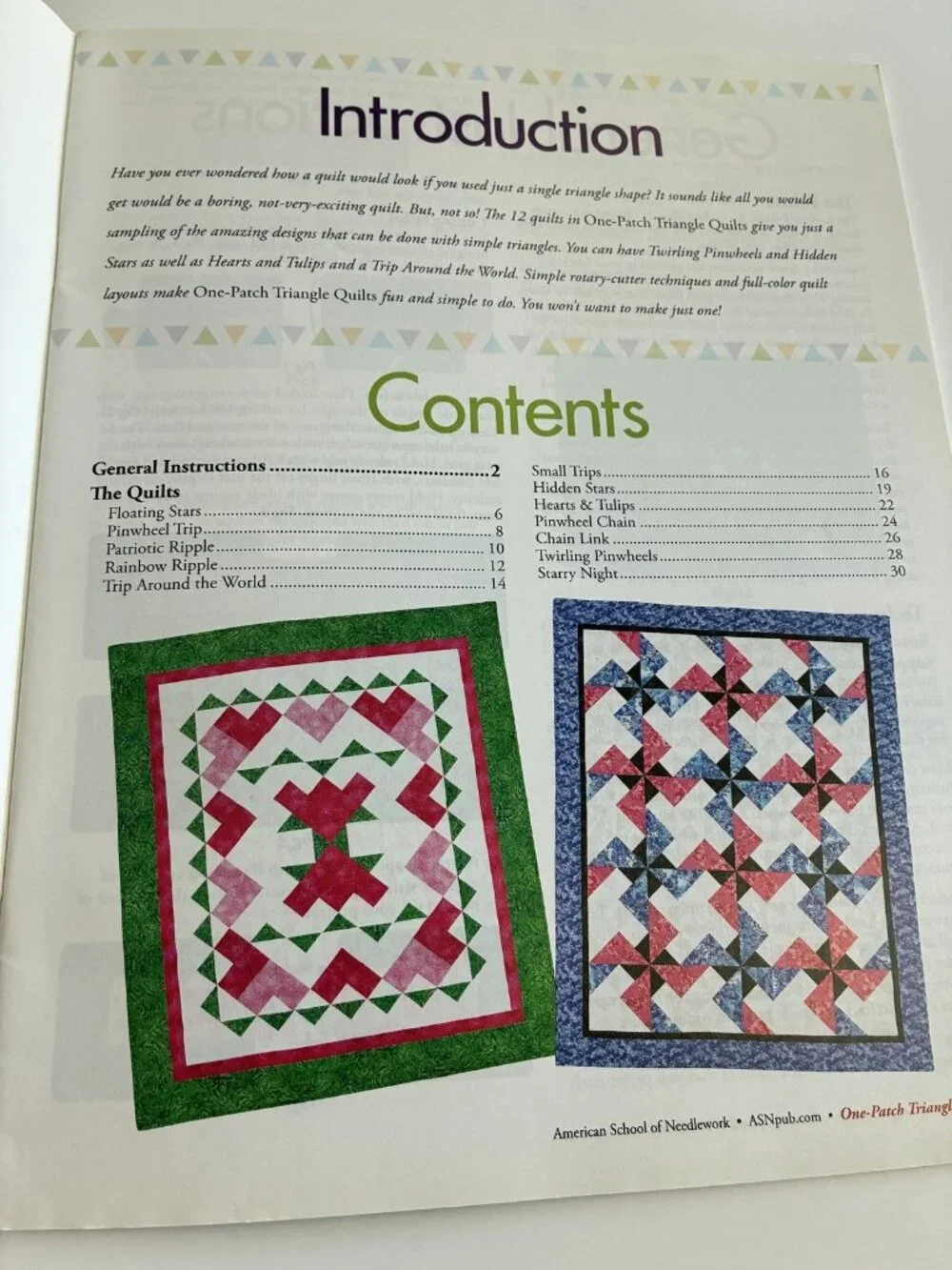 One Patch Triangle Quilts by Linda Causee 12 Designs American School Needlework